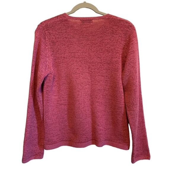 Vintage Pendleton Women M Cardigan burgundy, Crew Neck Cotton Blend Button Up Sw - Picture 2 of 6
